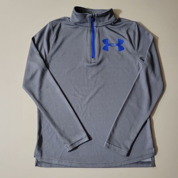 Under Armour Gray Tech Boy's Textured Quarter Zip Pullover Top - Picture 3 of 14